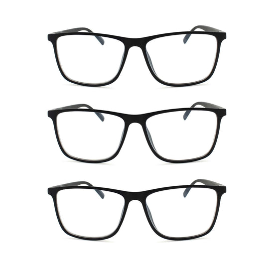 3-Pack Wide Frame Reading Glasses for Men | M-775