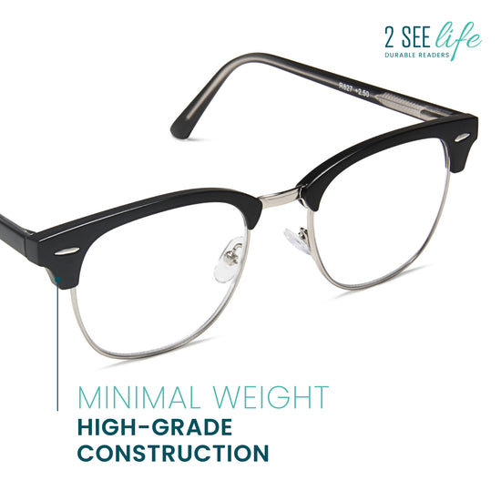 Square Wire Reading Glasses for Men & Women | R-827P