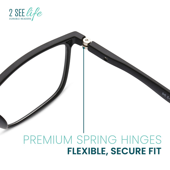 Durable Wide Frame Reading Glasses for Men | R-775