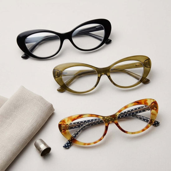 3-Pack Retro Oval Cat Eye Reading Glasses for Women | M-803