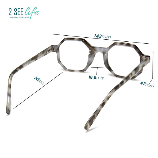 Oversized Hexagon Reading Glasses for Men & Women | R-696
