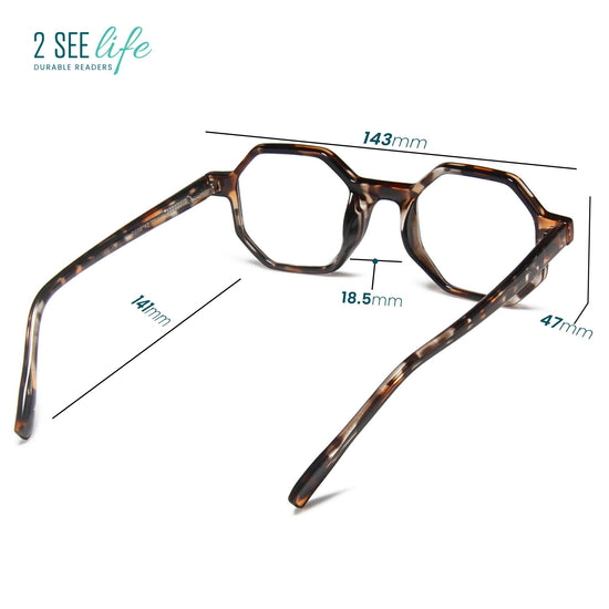 Oversized Hexagon Reading Glasses for Men & Women | R-696