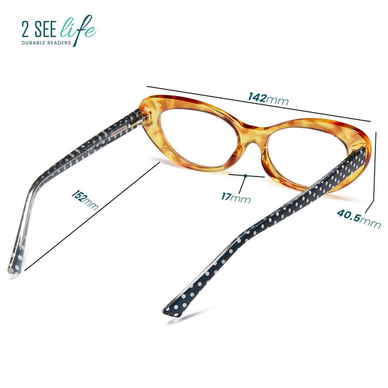 3-Pack Retro Oval Cat Eye Reading Glasses for Women | M-803