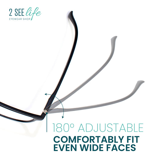 Durable Wide Frame Reading Glasses for Men | R-775