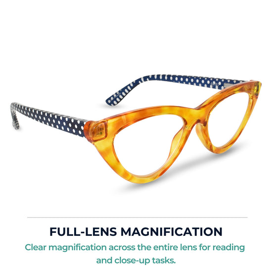 2SeeLife R-620 cat eye reading glasses for women, Honey