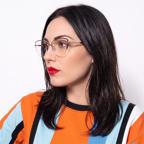 Tortoise metal cat eye reading glasses for women – product photo 3 | R-914