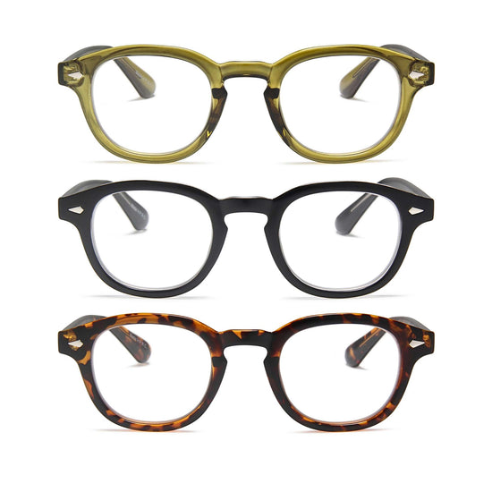 3-Pack Retro Blue Light Reading Glasses | M-895