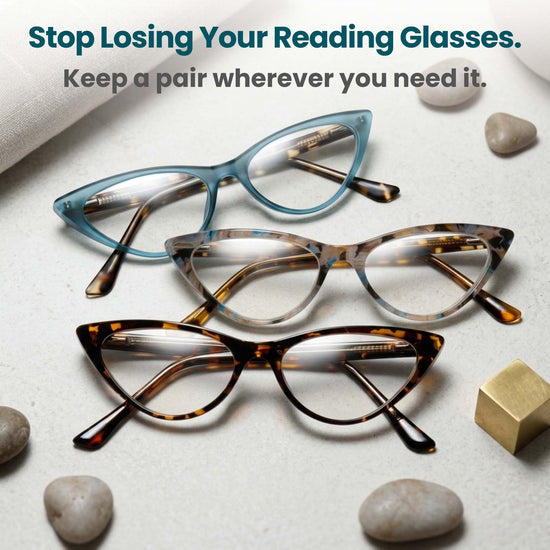 3-Pack Colorful Cat Eye Reading Glasses for Women | M-806