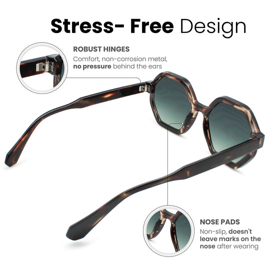 Oversized Hexagon Sunglasses for Women | C-5606
