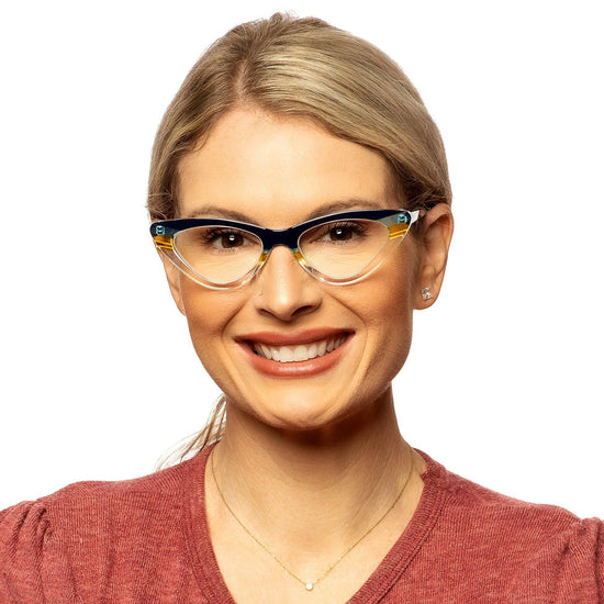 blue cat eye reading glasses for women