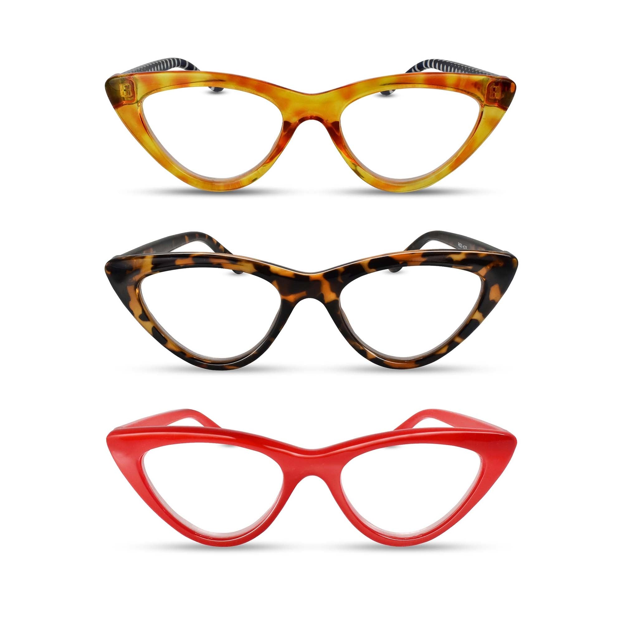 3-Pack Premium Cat Eye Reading Glasses for Women | M-620