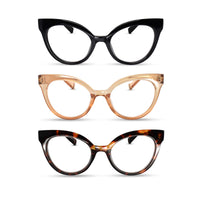 3-Pack Horn-Rim Cat Eye Reading Glasses for Women | M-694
