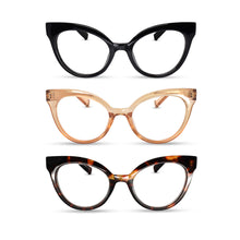 3-Pack Premium TR-90 Horn Rim Cat Eye Reading Glasses for Women | M-694