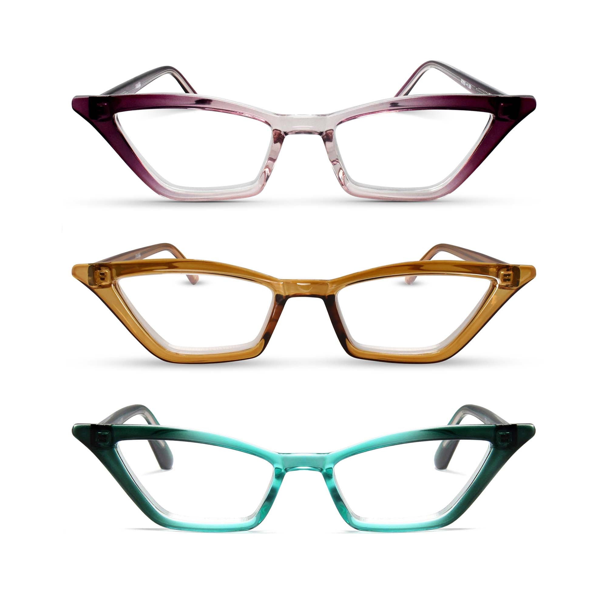 3-Pack Funky Cat Eye Reading Glasses for Women | M-703