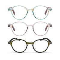 3-Pack Retro Round Reading Glasses for Men & Women | M-726