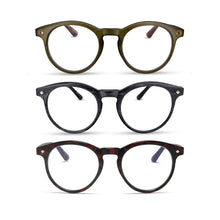 3-Pack Premium TR-90 Large Round Anti Blue-Light Reading Glasses Men & Women | M-729P