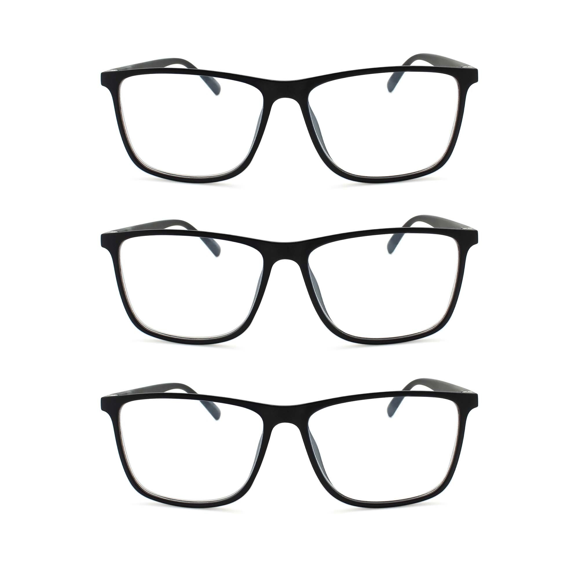 3-Pack Premium TR-90 Durable Wide Frame Reading Glasses for Men | M-775