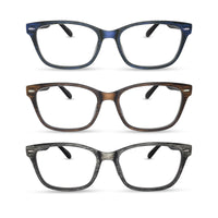 3-Pack Wood-Look Reading Glasses for Men | M-784