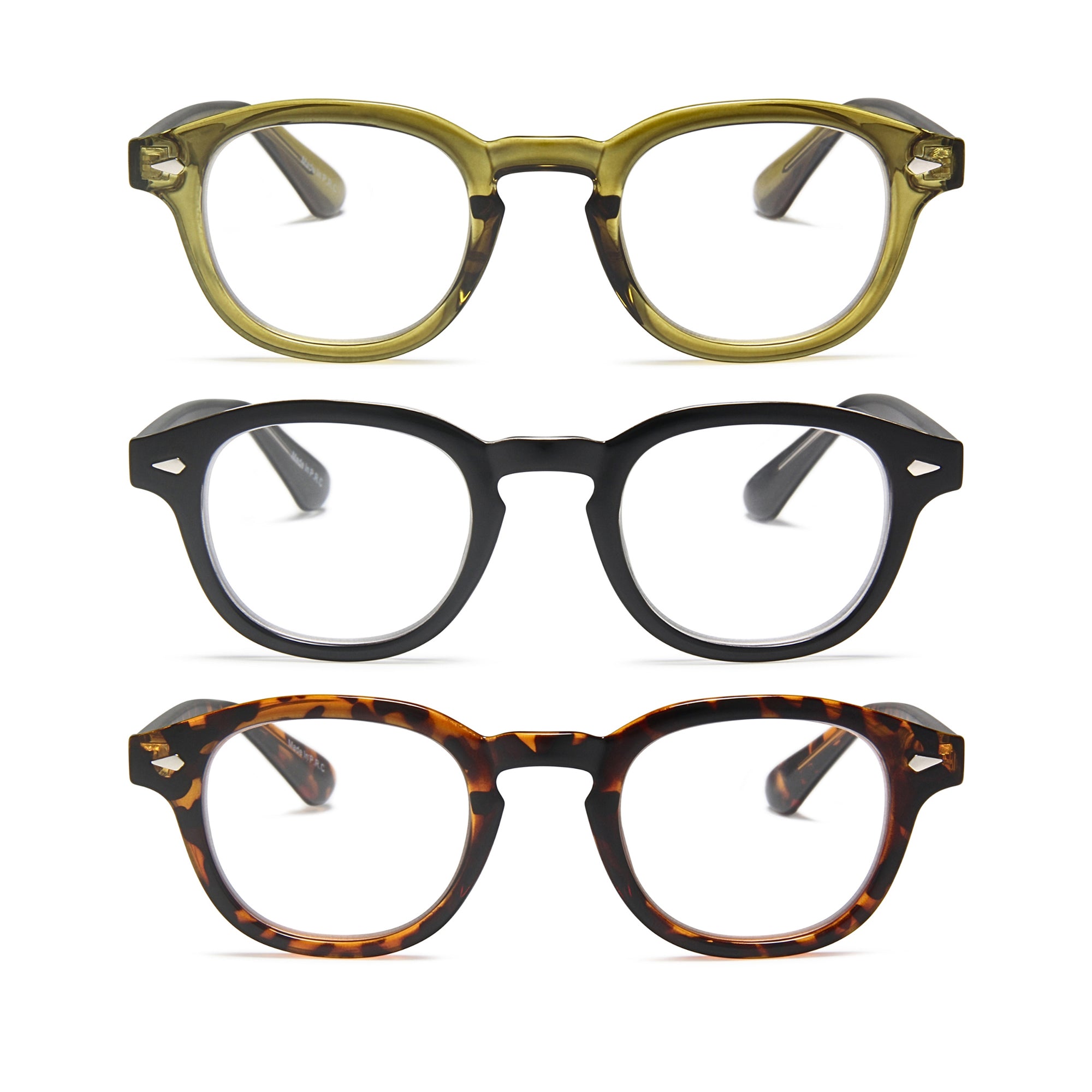3-Pack Retro Blue Light Blocking Reading Glasses for Men & Women | M-895