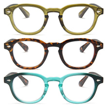 3-Pack Retro Blue Light Blocking Reading Glasses for Men & Women | M-895