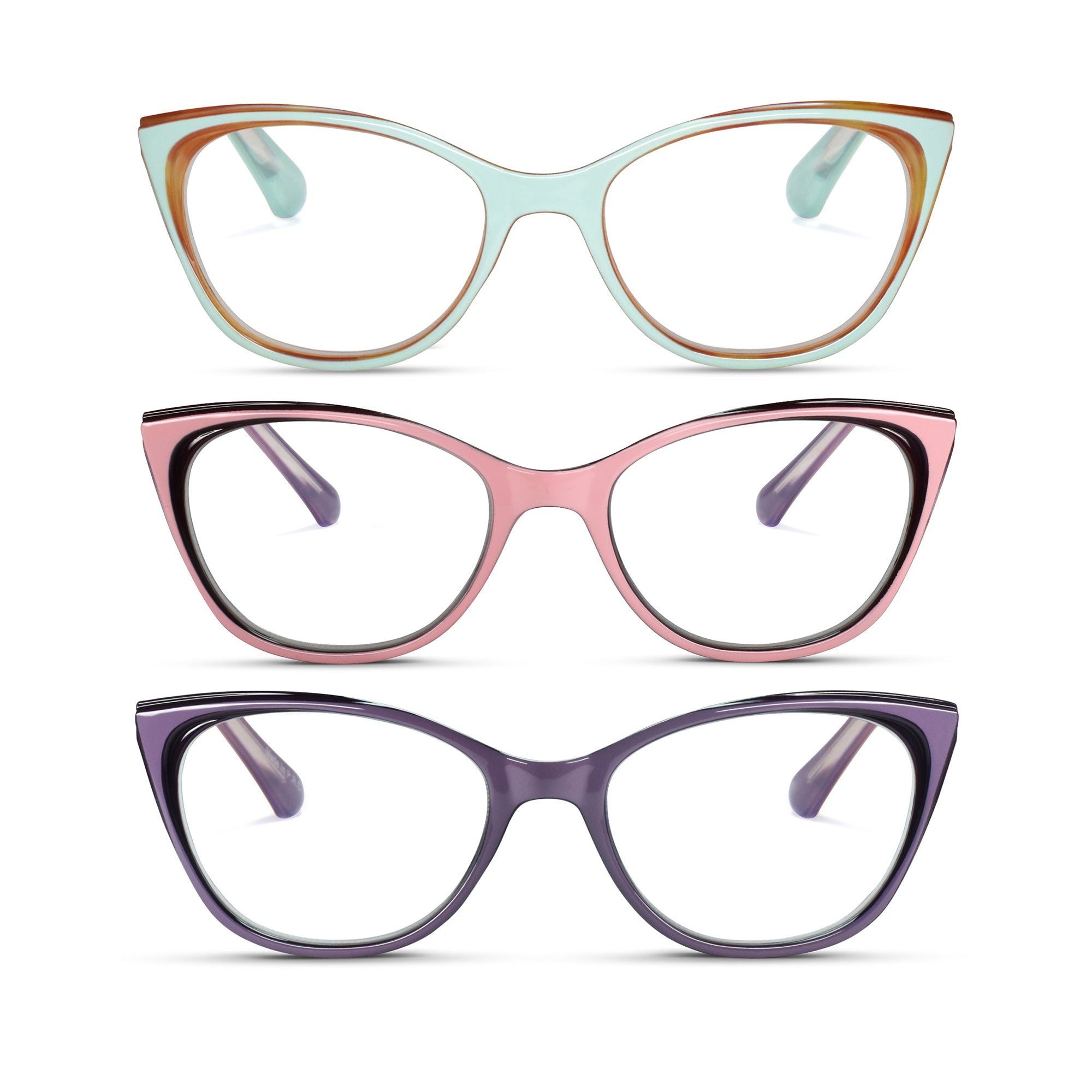 3-Pack Premium Vivid Cat-eye Reading Glasses for Women | M-934