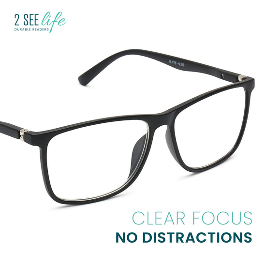 Durable Wide Frame Reading Glasses for Men | R-775