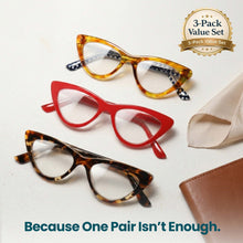 3-Pack Premium Cat Eye Reading Glasses for Women | M-620