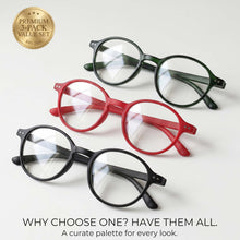 3-Pack Retro Round Reading Glasses for Men & Women | M-726