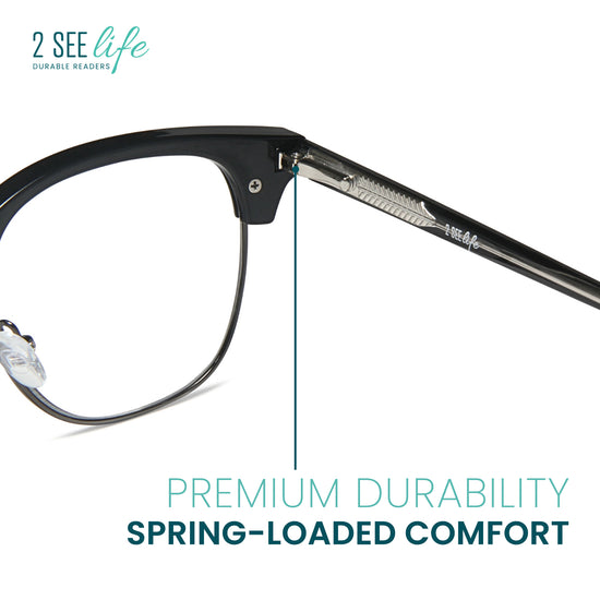 Square Wire Reading Glasses for Men & Women | R-827P