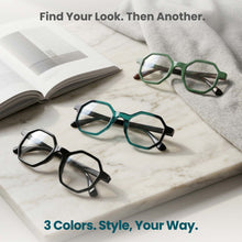 3-Pack Premium Oversized Hexagon TR-90 Reading Glasses for Men and Women | M-696