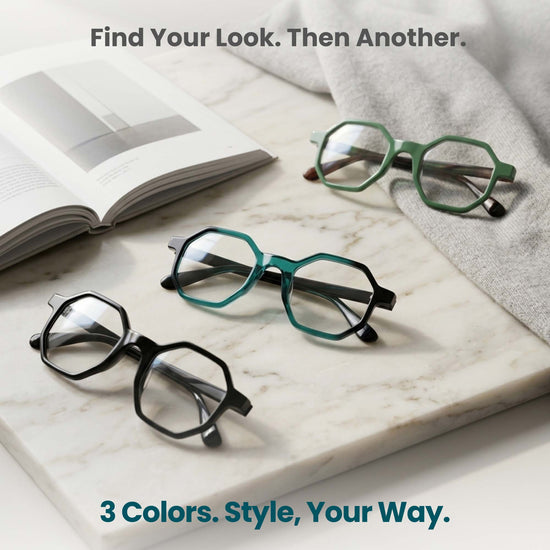 3-Pack Oversized Hexagon Reading Glasses | M-696