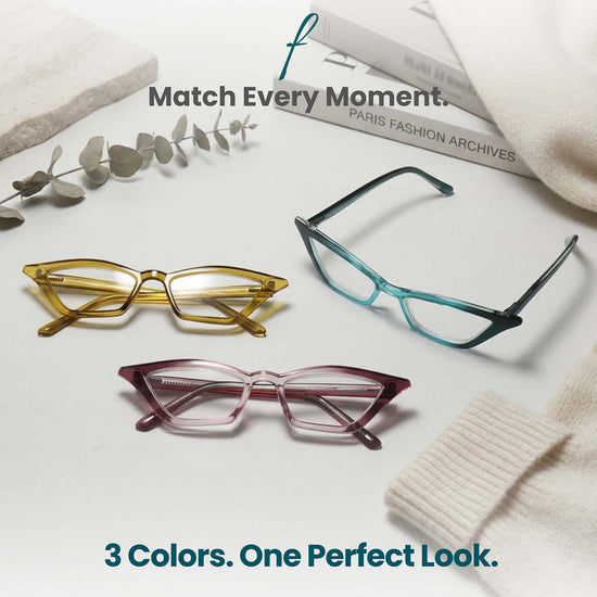 3-Pack Funky Cat Eye Reading Glasses for Women | M-703