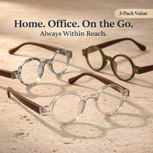 3-Pack Small Round TR-90 Reading Glasses for Men & Women | M-415