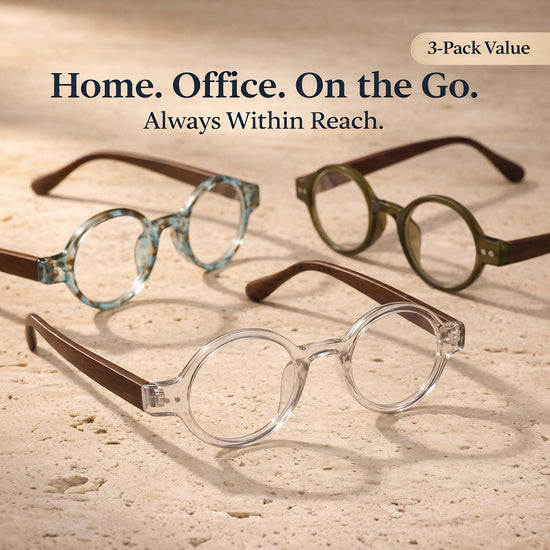 3-Pack Small Round Reading Glasses | M-415