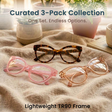 3-Pack Horn-Rim Cat Eye Reading Glasses for Women | M-694