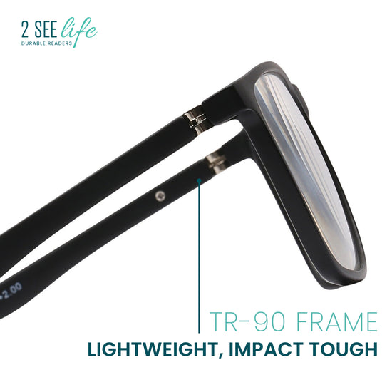 Durable Wide Frame Reading Glasses for Men | R-775