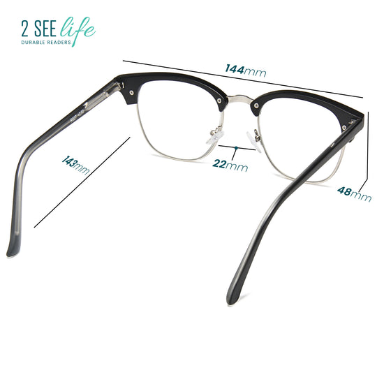 Square Wire Reading Glasses for Men & Women | R-827P