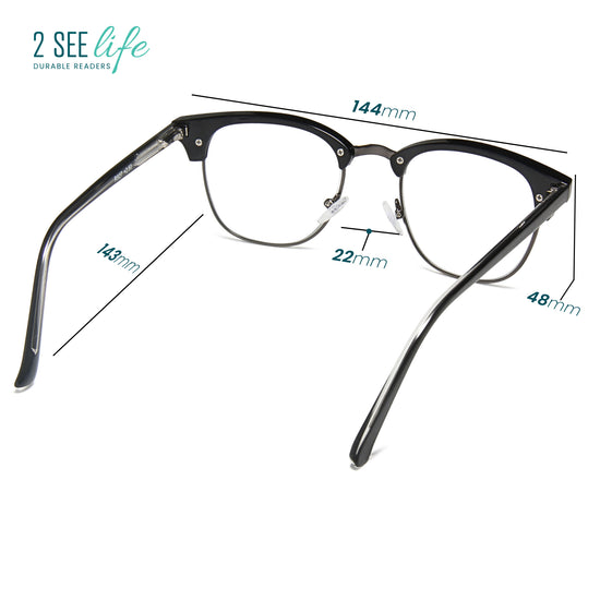 Square Wire Reading Glasses for Men & Women | R-827P