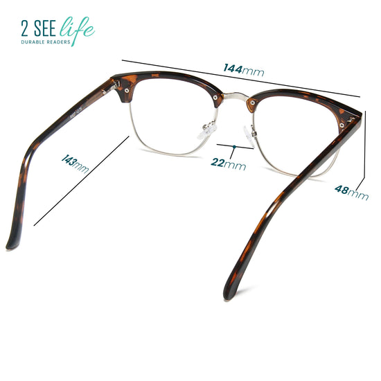 Square Wire Reading Glasses for Men & Women | R-827P