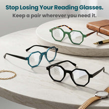 3-Pack Premium Oversized Hexagon TR-90 Reading Glasses for Men and Women | M-696
