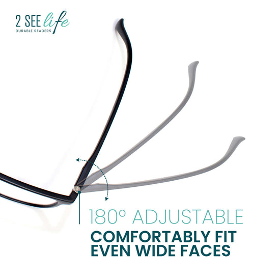 3-Pack Wide Frame Reading Glasses for Men | M-775