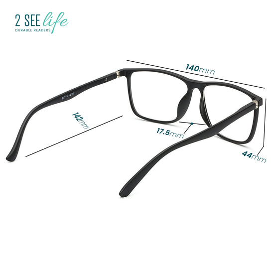 Durable Wide Frame Reading Glasses for Men | R-775