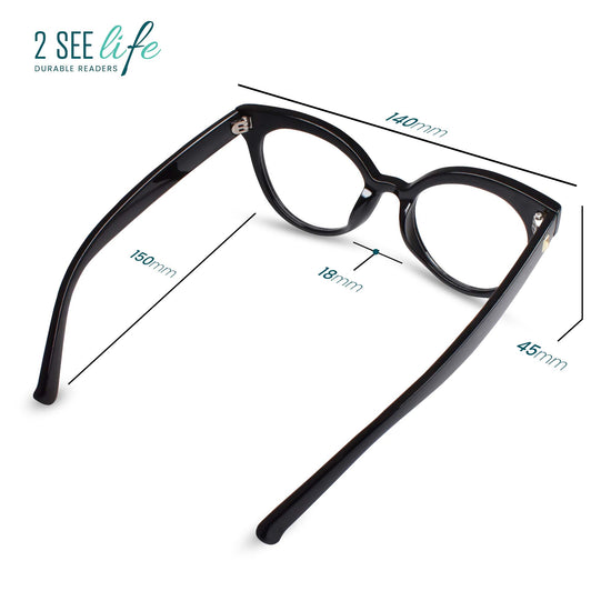 3-Pack Horn-Rim Cat Eye Reading Glasses for Women | M-694