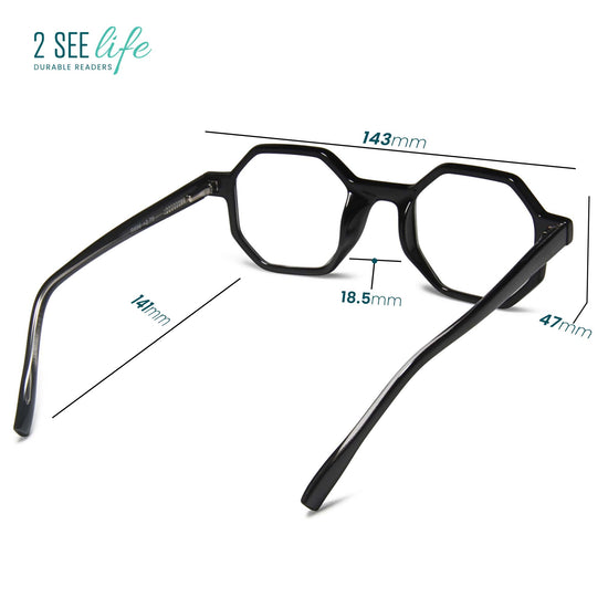 Oversized Hexagon Reading Glasses for Men & Women | R-696
