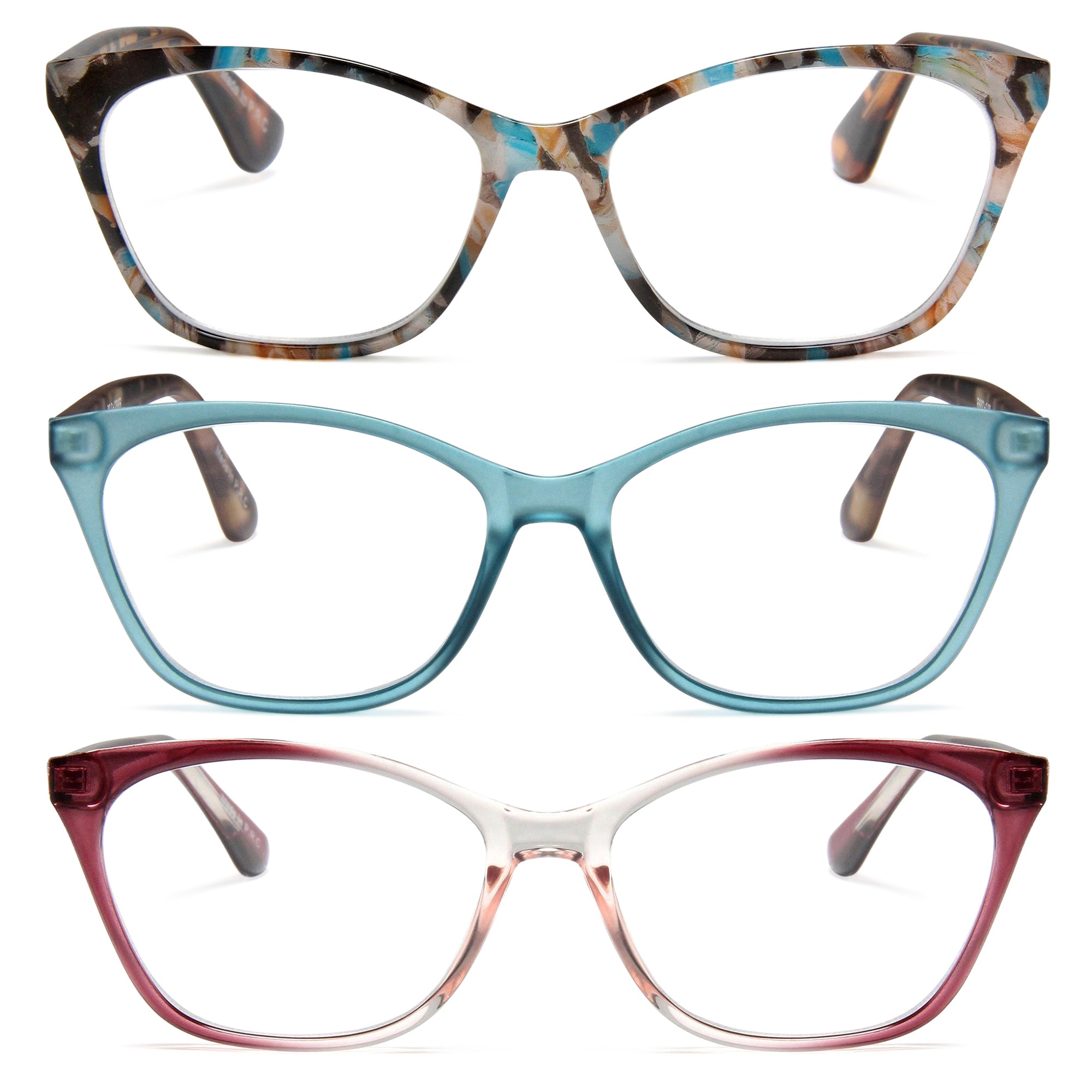 3-Pack Modern Cat Eye Reading Glasses for Women | M-882
