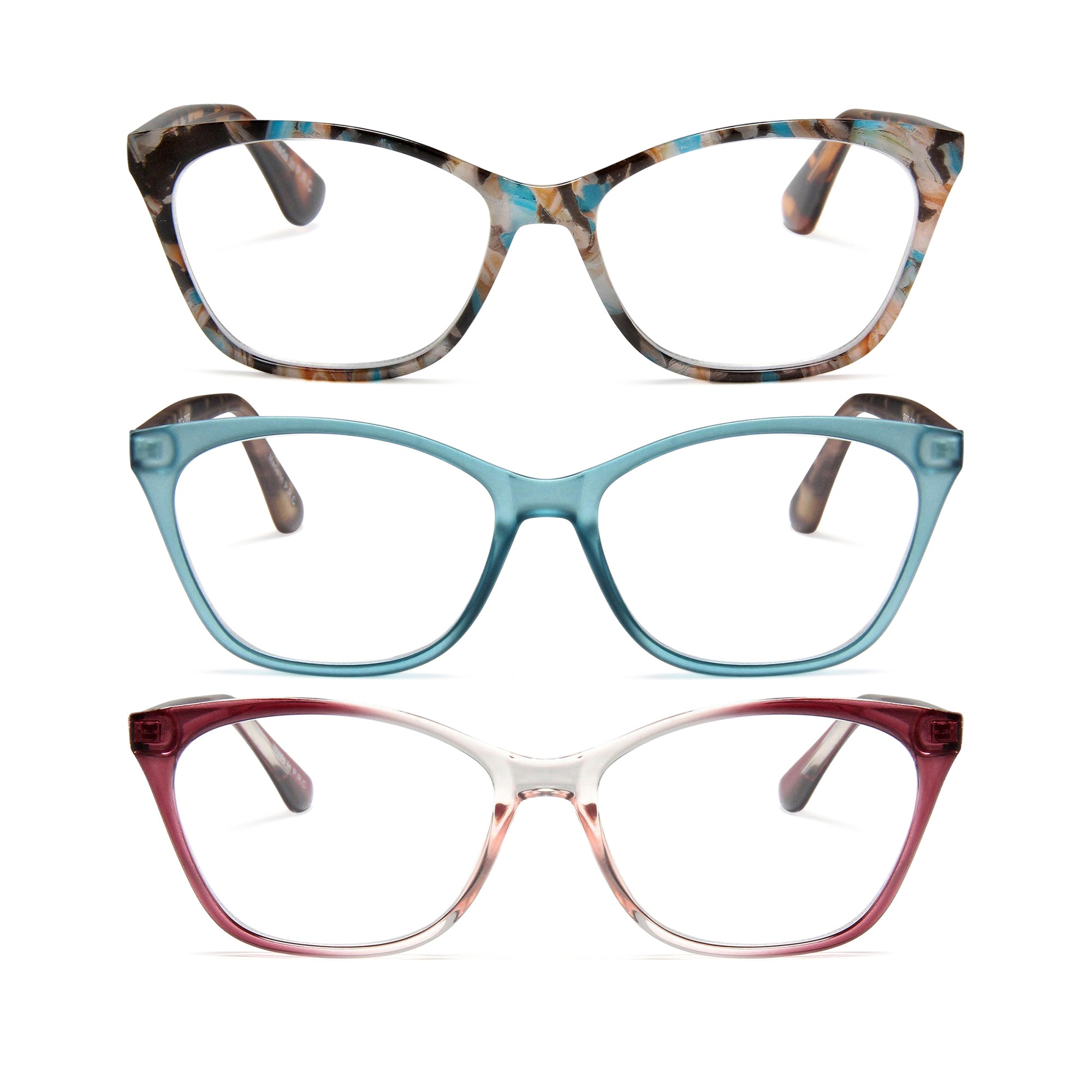 3-Pack Modern Cat Eye Reading Glasses for Women | M-882