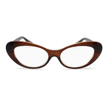 Retro Oval Cat Eye Reading Glasses Women | R-803-Brown