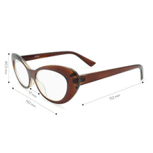 Retro Oval Cat Eye Reading Glasses Women | R-803-Brown