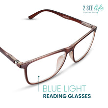 Premium TR-90 Durable Wide Frame Reading Glasses for Men | R-775-Brown