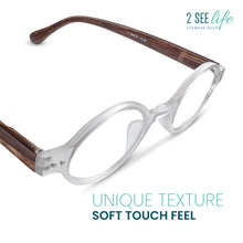Retro Small Round Reading Glasses | Wooden Frame Texture R-415